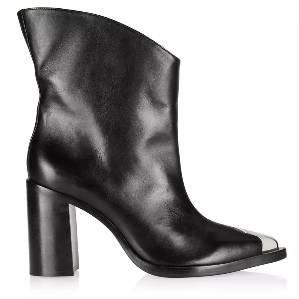 SCHUTZ Black Ankle Boots with Silver Detail